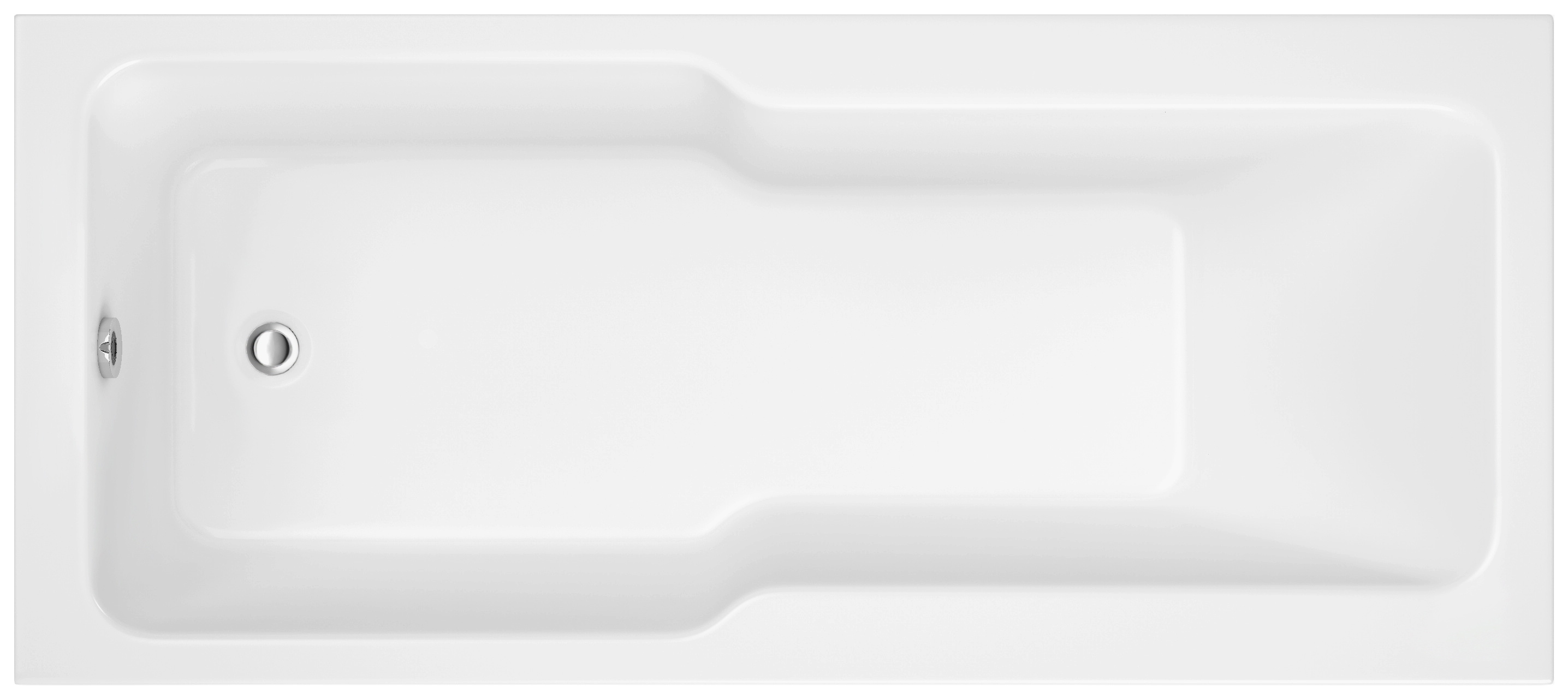 Wickes Evolve Acrylic Shower Bath - 1700 x 750mm