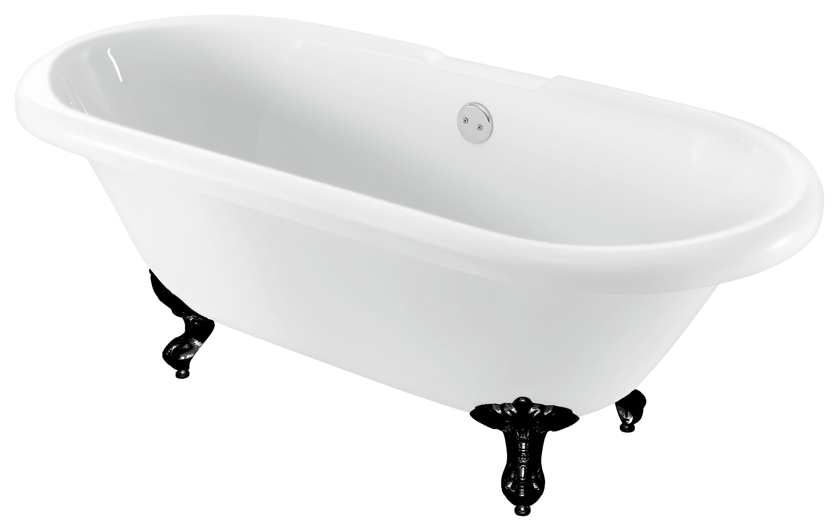 Image of Wickes Hampstead Freestanding Traditional Double Ended Roll Top Bath - 1695 x755mm