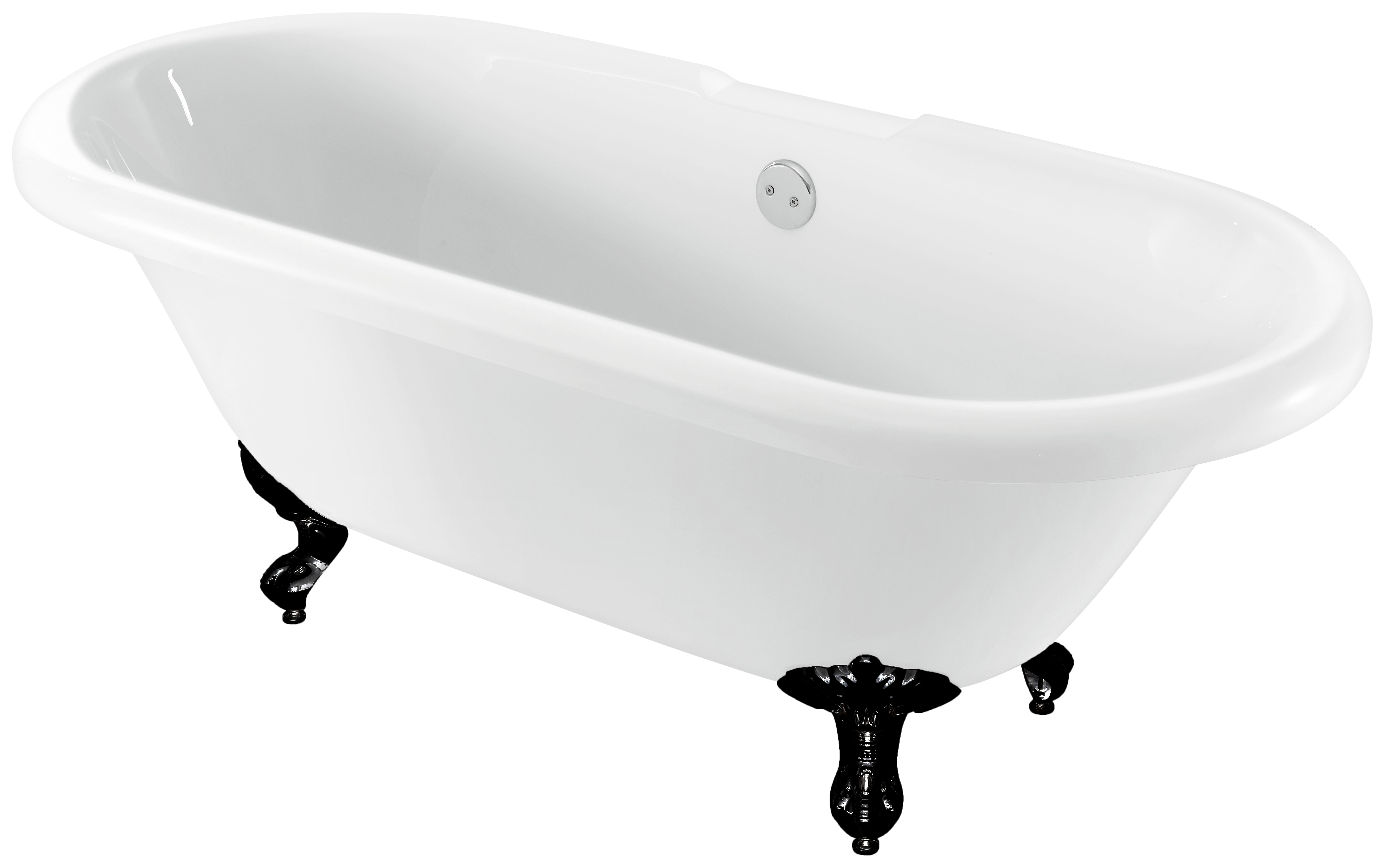 Image of Wickes Hampstead Freestanding Traditional Double Ended Roll Top Bath - 1695 x755mm