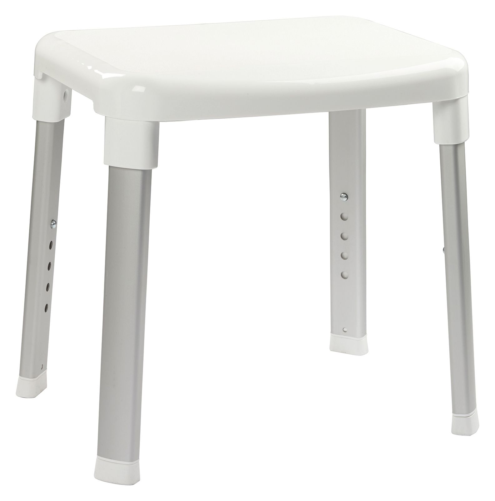 Image of Croydex Adjustable Large Chrome & White Shower Stool – 425 x 420mm