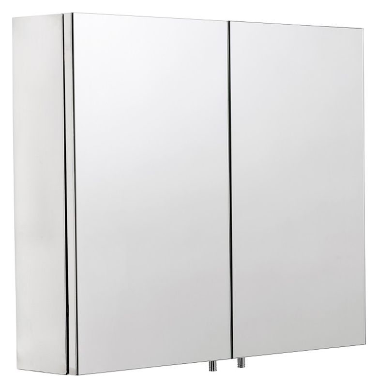 Croydex Finchley Double Door Silver Bathroom Cabinet - 670 x 600mm