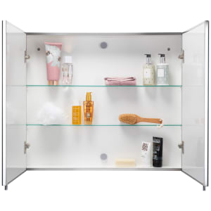 Croydex Finchley Large Double Door Bathroom Cabinet - 670 x 800mm