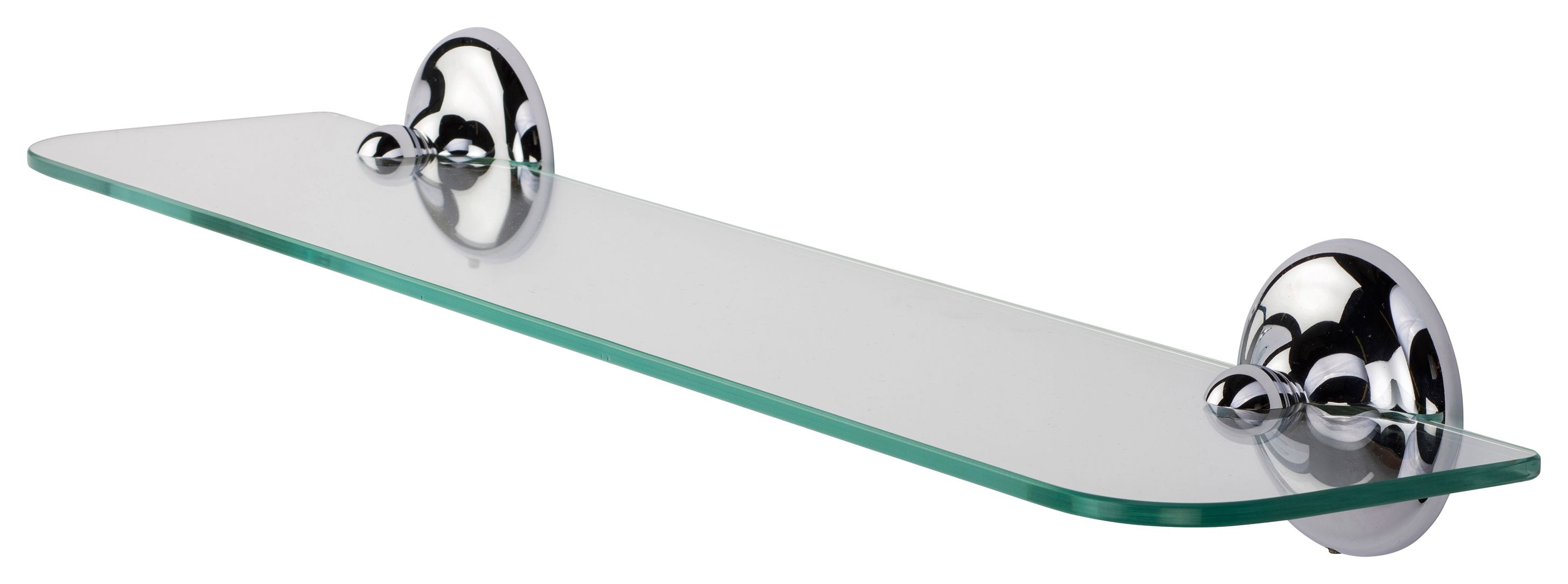 Image of Croydex Flexi-Fix™ Grosvenor Bathroom Glass Shelf - Chrome