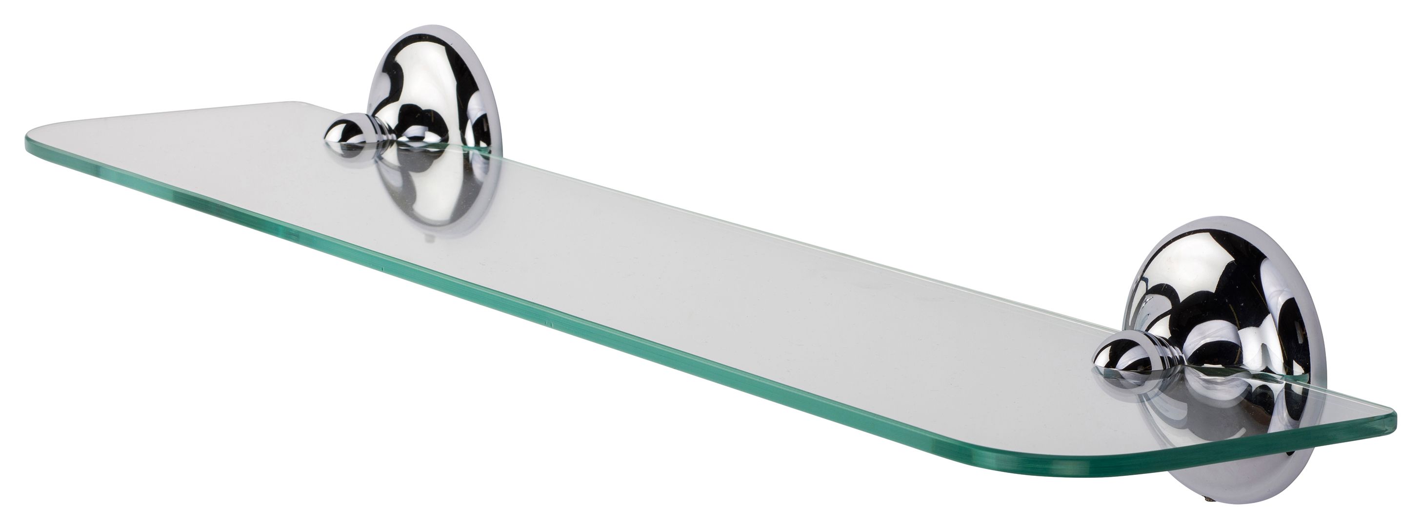 Croydex Flexi-Fix Grosvenor Bathroom Glass Shelf - Chrome