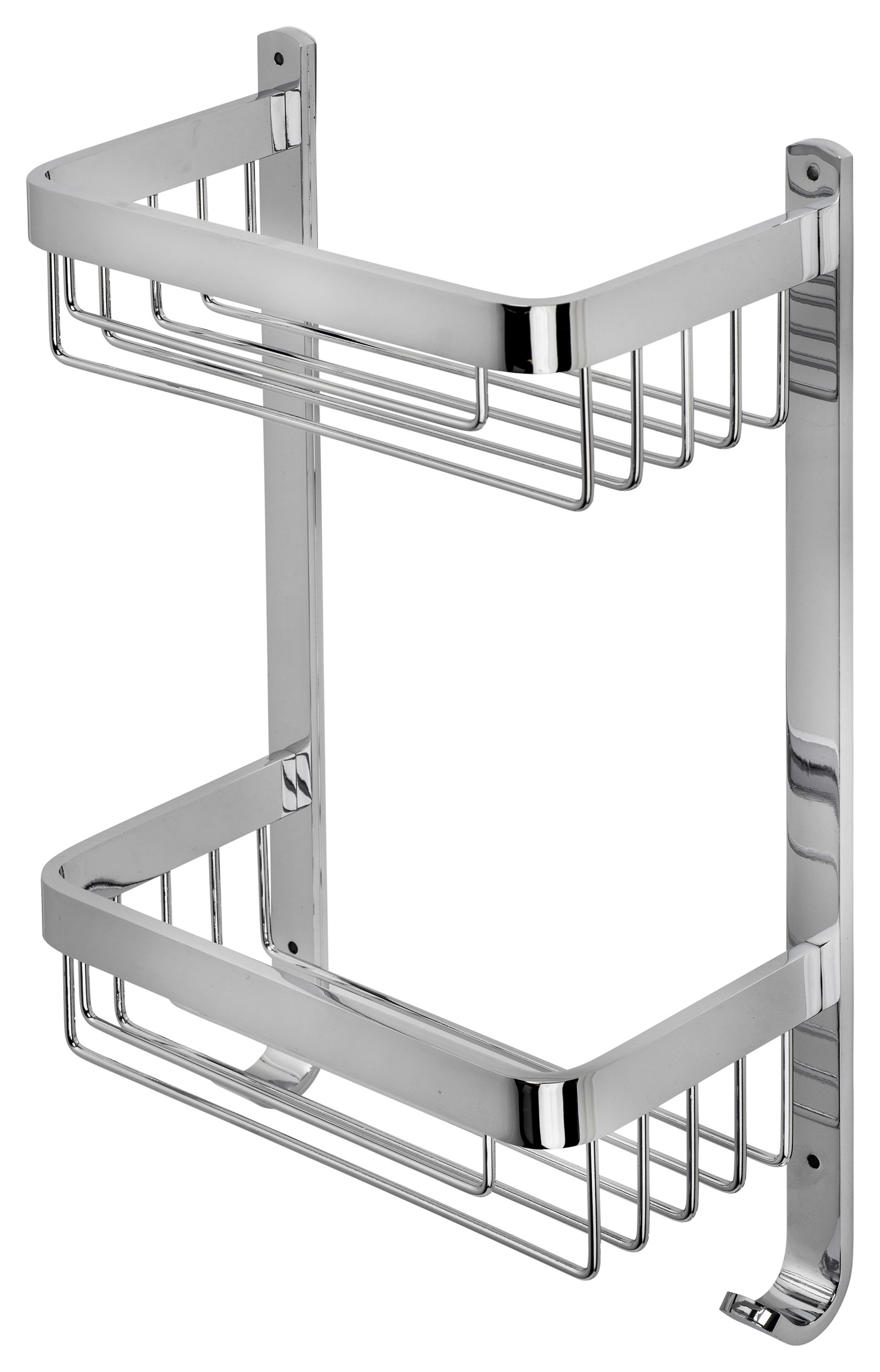 Croydex Large 2 Tier Bathroom Storage Basket - Chrome