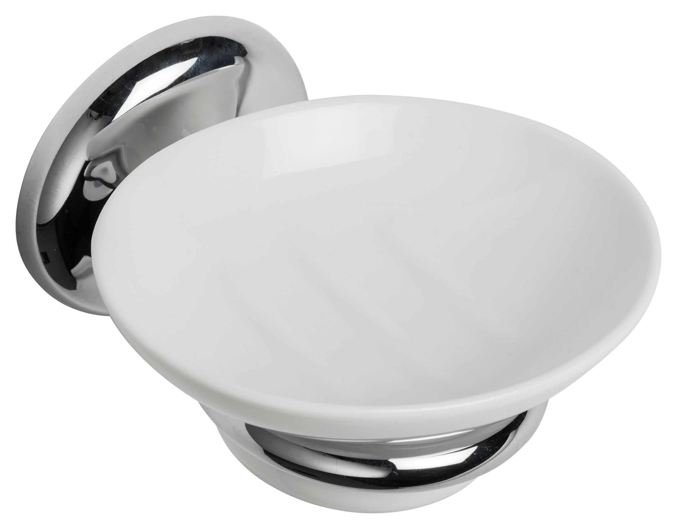 Croydex Flexi-Fix Grosvenor Bathroom Soap Dish & Holder - Chrome