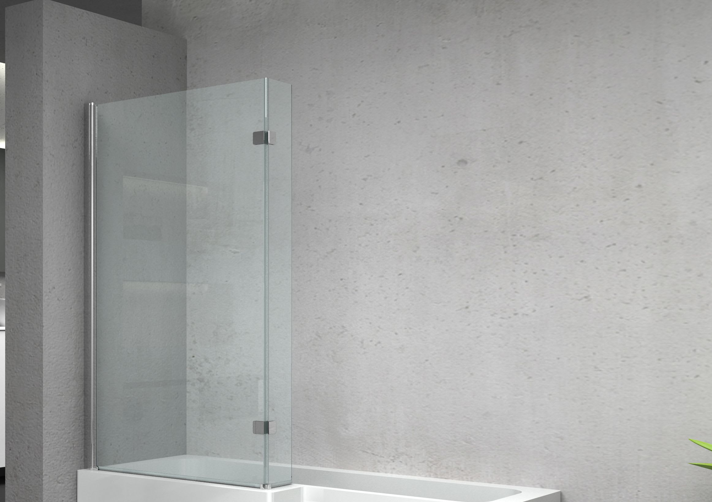 Wickes 6mm L-Shaped Shower Bath Screen - 1500