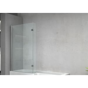 Wickes 6mm L-Shaped Shower Bath Screen - 1500 x 950mm
