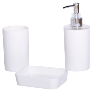 Bathroom Accessories 3 Piece Set - White