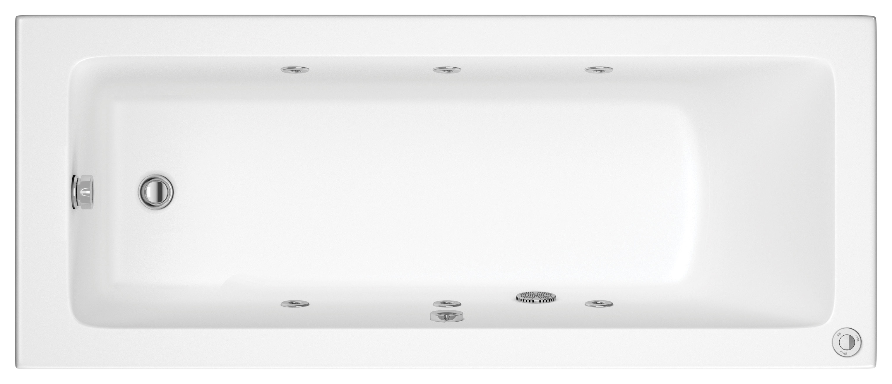 Wickes Camisa 6 Jet Single Ended Reinforced Whirlpool Bath - 1700 x 700mm