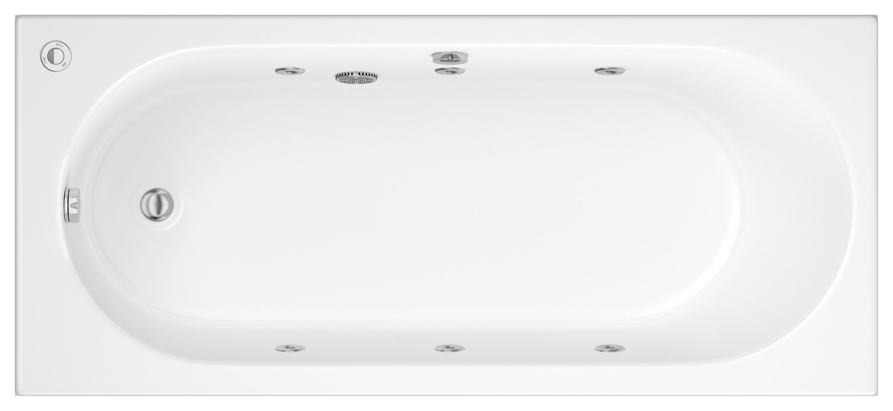 Wickes Forenza 6 Jet Single Ended Reinforced Whirlpool Bath - 1700 x 700mm