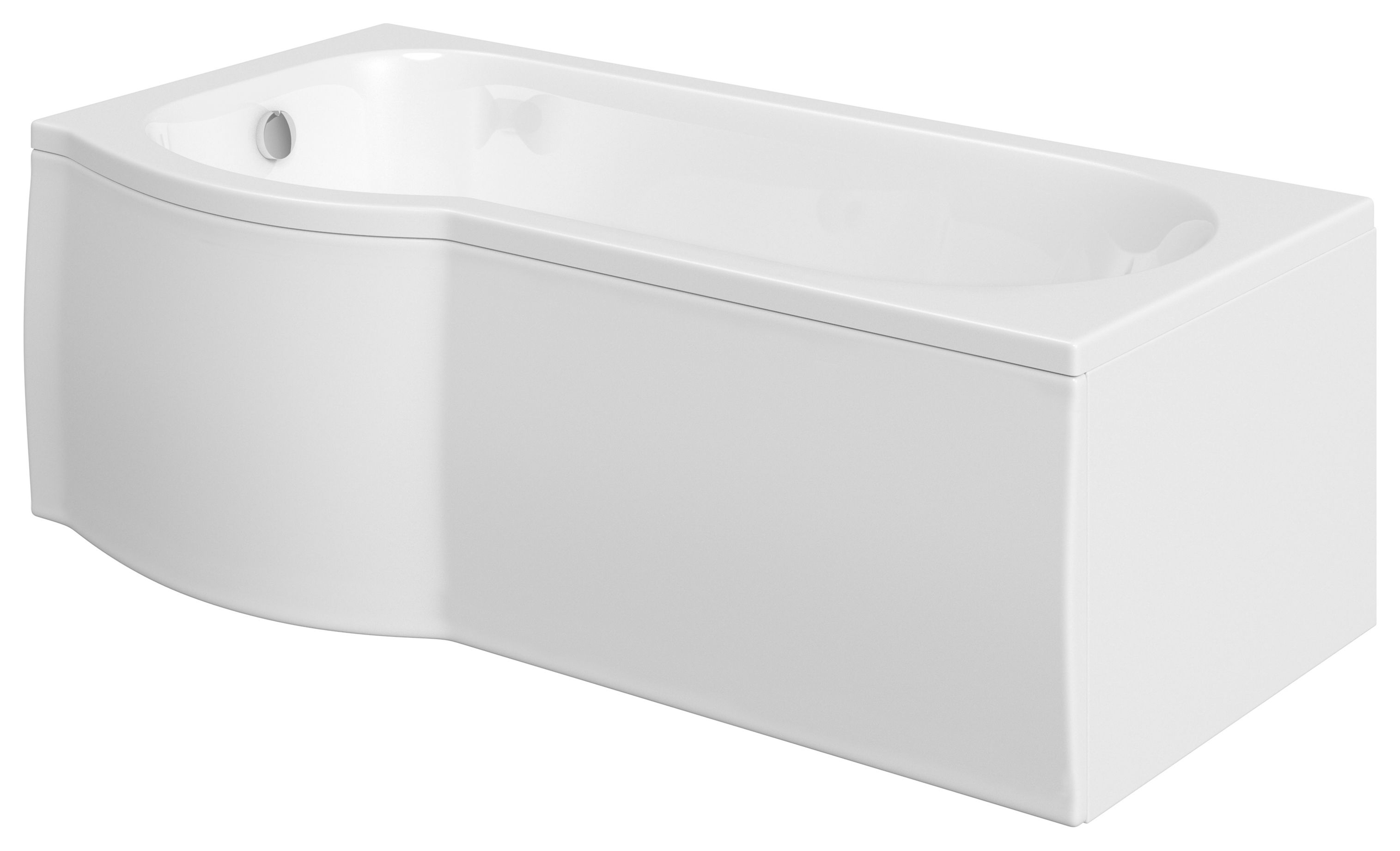 Wickes Valsina 6 Jet Left Hand Reinforced P-Shaped Whirlpool Bath - 1675 x 850mm