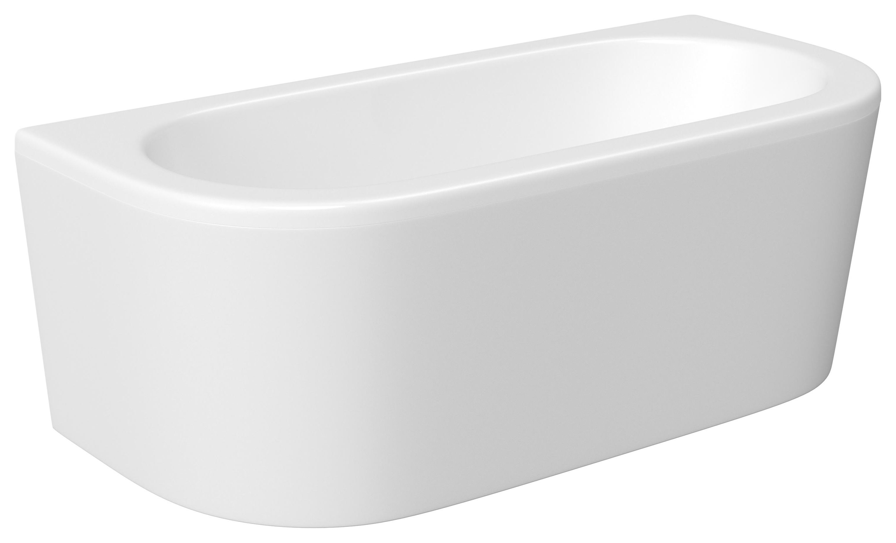 Wickes D-Shaped Blend 14 Jet Light Whirlpool Bath - 1700 x 800mm