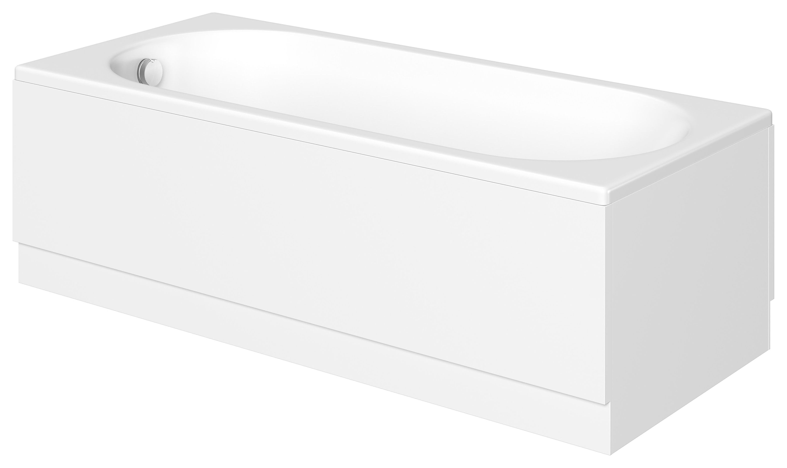 Wickes Forenza Left Hand 14 Jet Double Ended Reinforced LED Light Whirlpool Bath - 1700 x 750mm