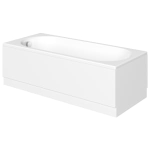 Wickes Forenza Left Hand 14 Jet Double Ended Reinforced LED Light Whirlpool Bath - 1700 x 750mm