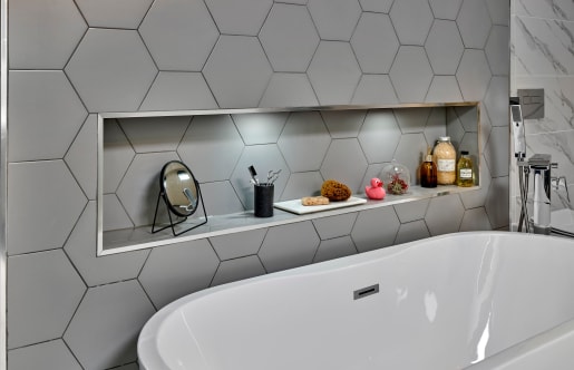 Abacus Recessed Bathroom Storage Unit, Bathroom Recessed Shelves Ideas