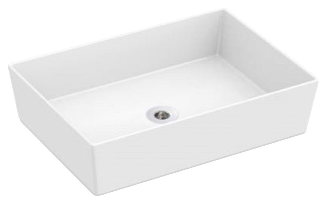 Wickes Platinum Rectangle Countertop Bathroom Basin - 510mm
