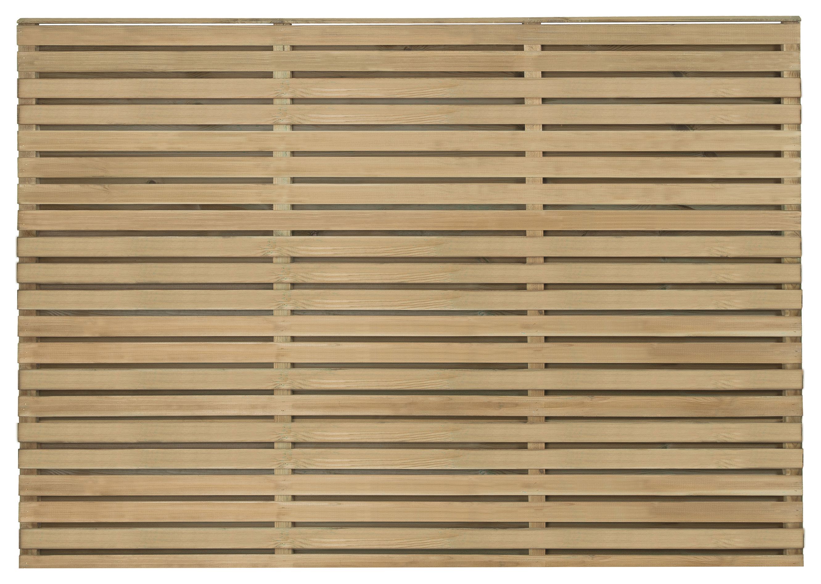 Image of Forest Garden Double Slatted Fence Panel - 1800 x 1200mm - 6 x 4ft - Pack of 3