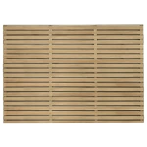 Image of Forest Garden Double Slatted Fence Panel - 1800 x 1200mm - 6 x 4ft - Pack of 5