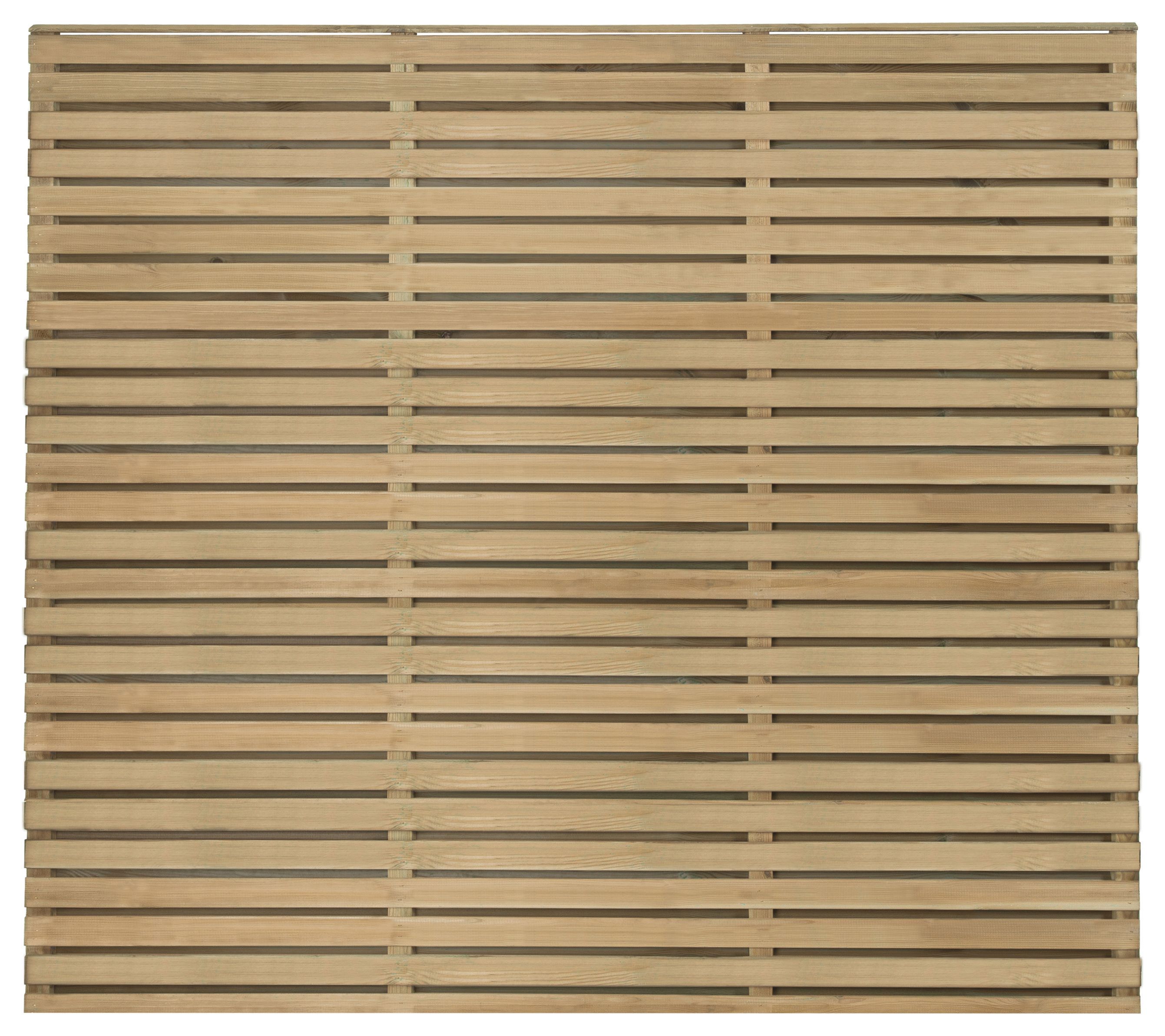 Image of Forest Garden Double Slatted Fence Panel - 1800 x 1500mm - 6 x 5ft - Pack of 3