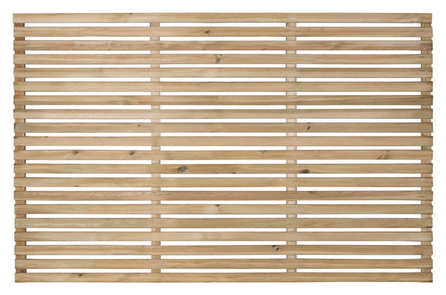 Image of Forest Garden Single Slatted Fence Panel - 1800 x 1200mm - 6 x 4ft - Pack of 3