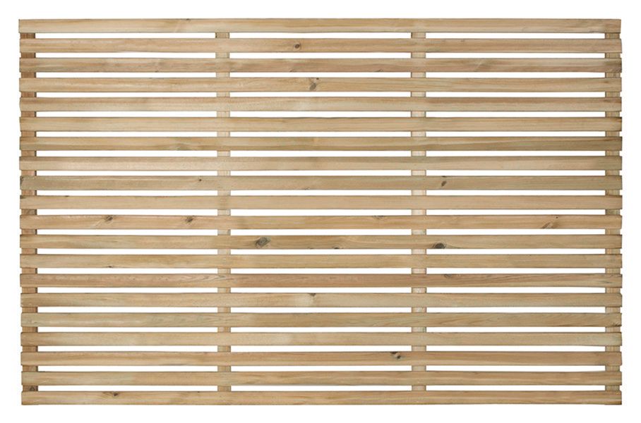 Forest Garden Single Slatted Fence Panel - 1800 x 1200mm - 6 x 4ft - Pack of 3