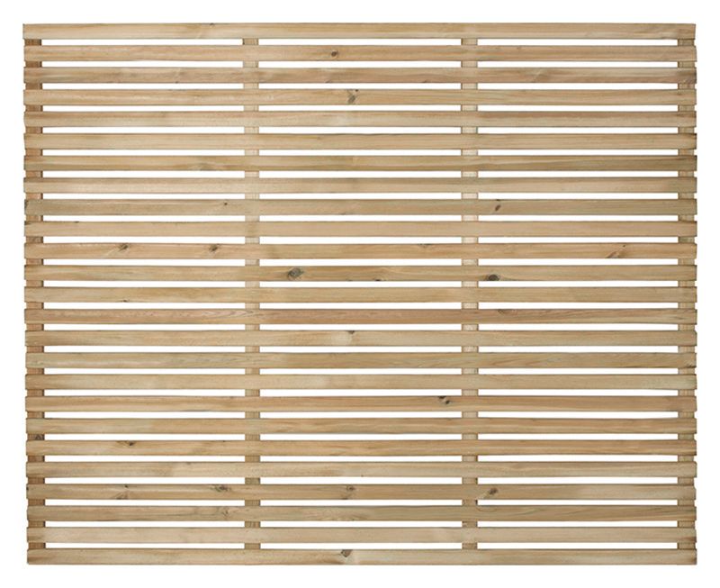 Image of Forest Garden Single Slatted Fence Panel -1800 x 1500mm - 6 x 5ft - Pack of 3