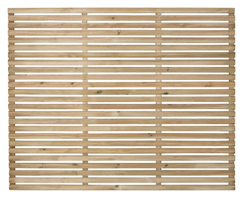 Forest Garden Single Slatted Fence Panel -1800 x 1500mm - 6 x 5ft - Pack of 4