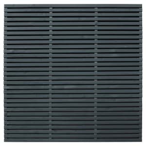 Forest Garden Double Slatted Grey Fence Panel 1800 x 1800mm 6 x 6ft Multi Packs