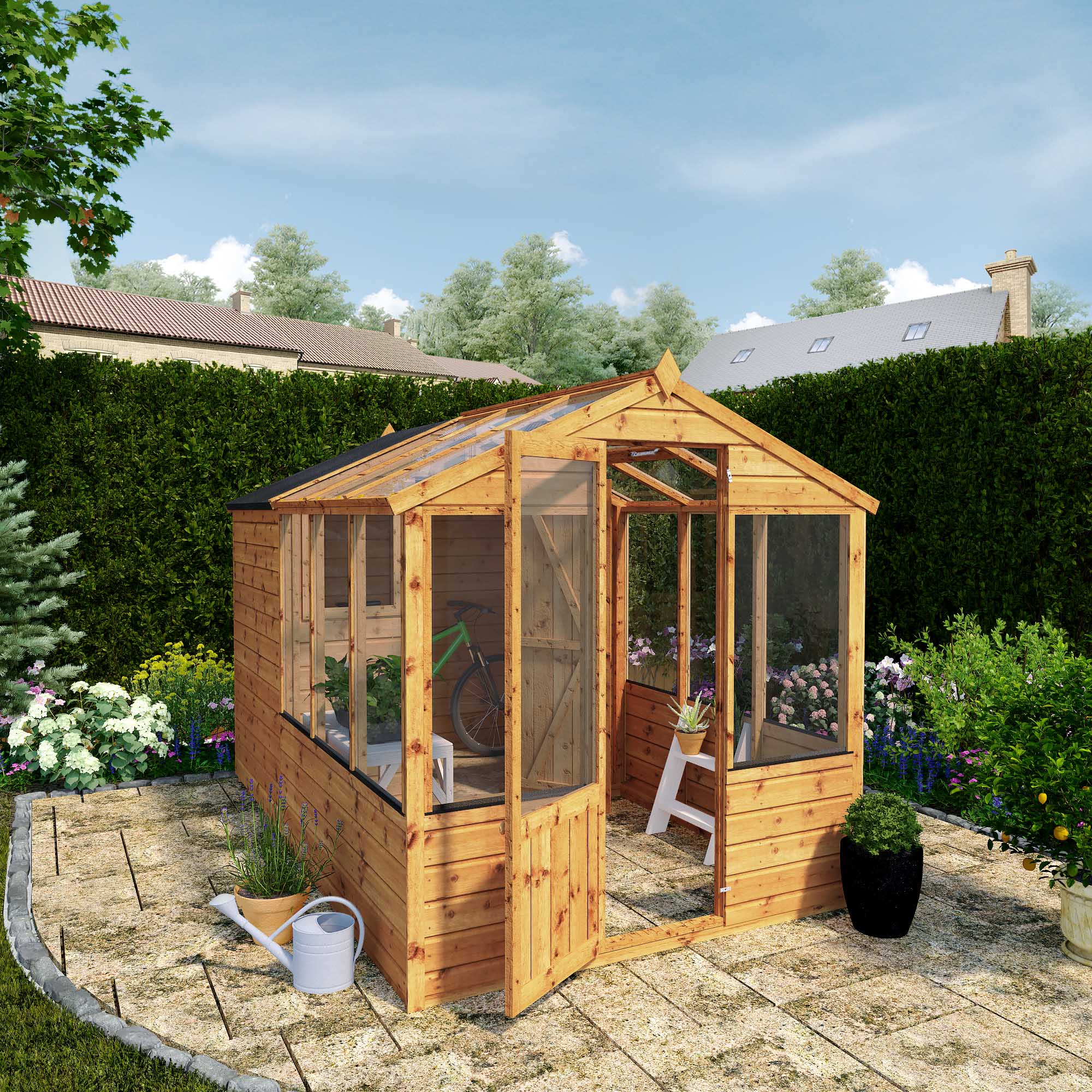 Image of Mercia 10 x 6ft Traditional Apex Greenhouse Combi Shed
