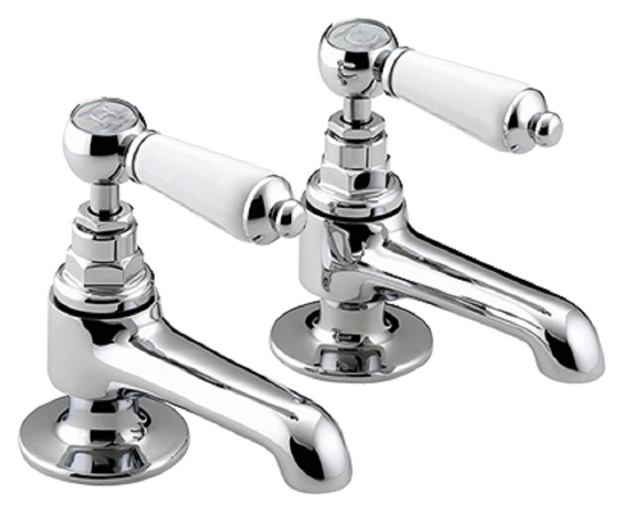 Bristan Renaissance Pair of Chrome Lever Basin Taps