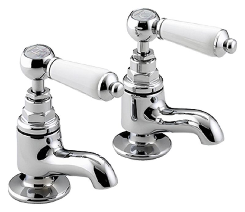 Bristan Renaissance Pair of Chrome Lever Vanity Basin Taps