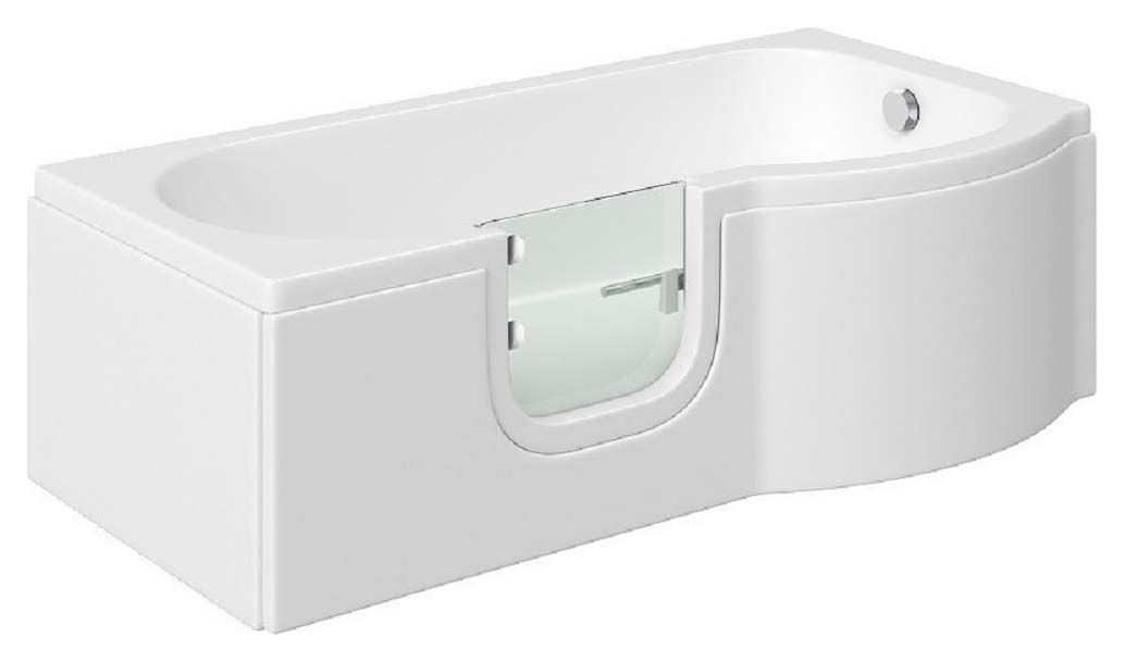 Wickes Concert P-Shaped Left Hand Easy Access Bath - 1675 x 850mm