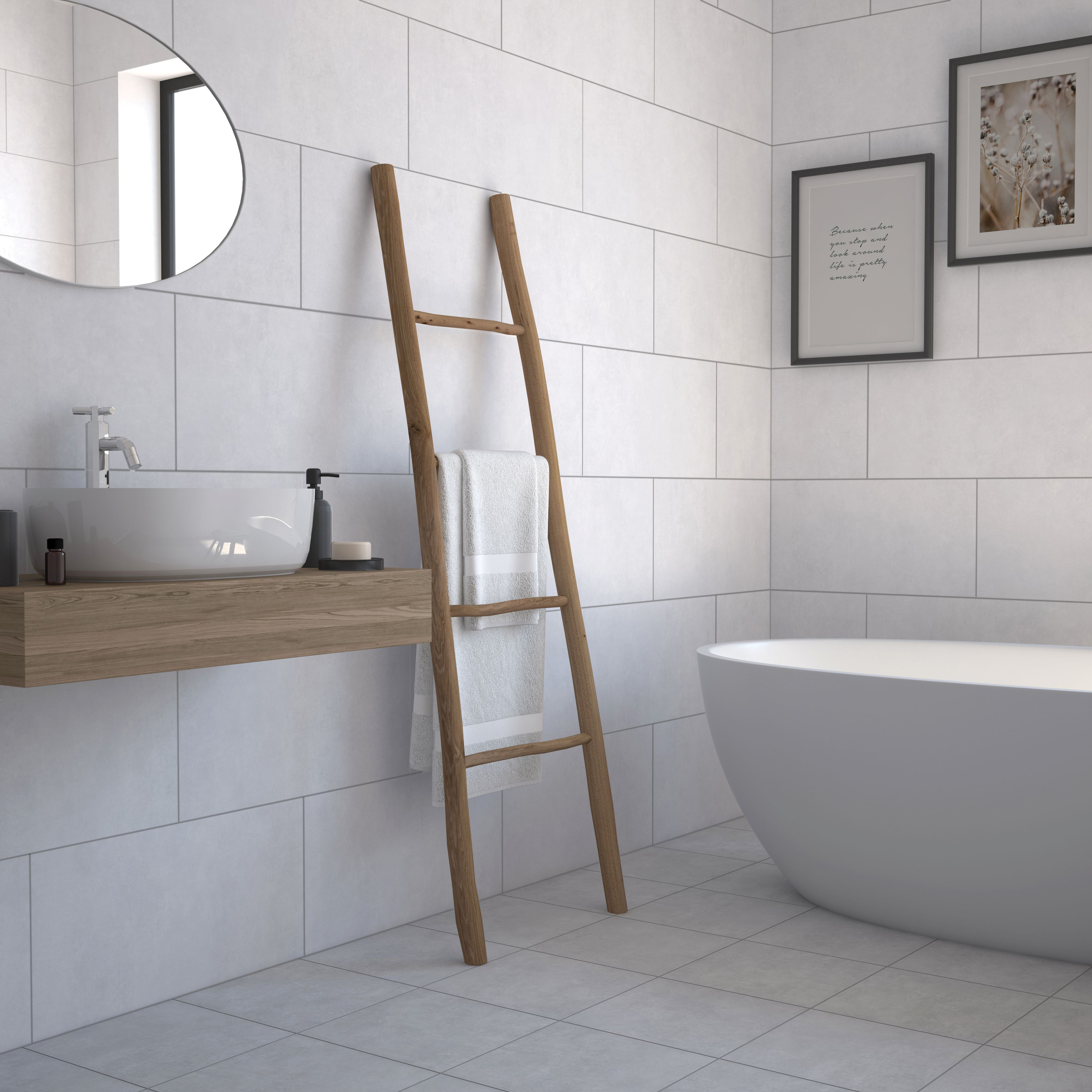 Wickes York Grey Ceramic Wall & Floor Tile 300 x 300mm