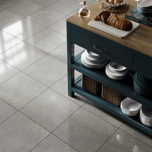Wickes Rockford Grey Lappato Glazed Porcelain Wall & Floor Tile - 445 x 445mm