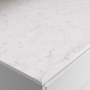 Wickes Marmo Bianco Zenith Bathroom Worktop - 2m x 337mm x 13mm