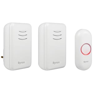 Byron Twin Portable / Plug-In Wireless Doorbell Set - 150m