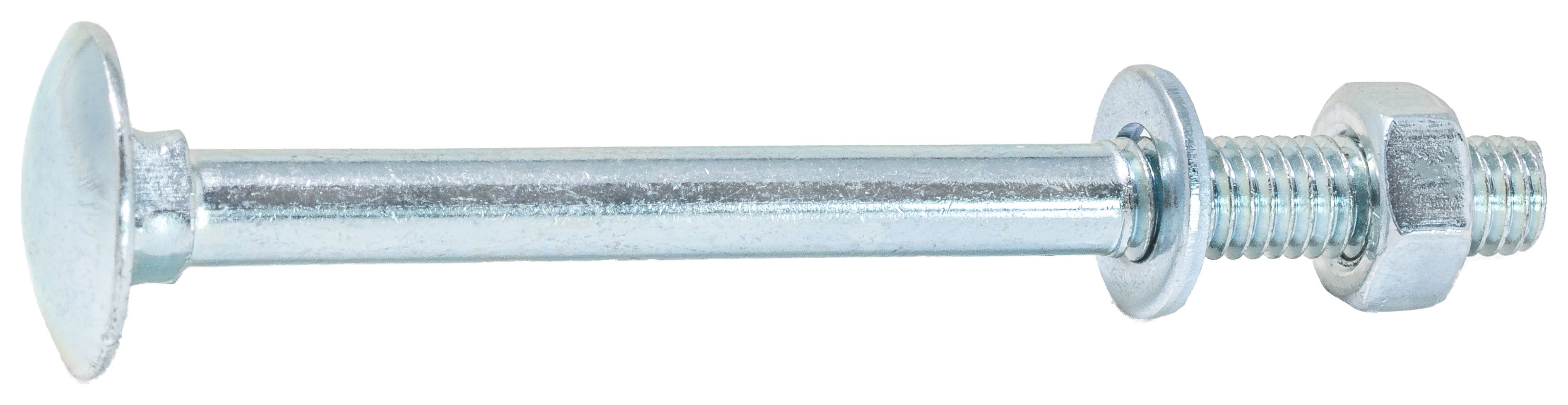 Wickes Carriage Bolt Nut & Washer - M6 X 75mm Pack Of 10
