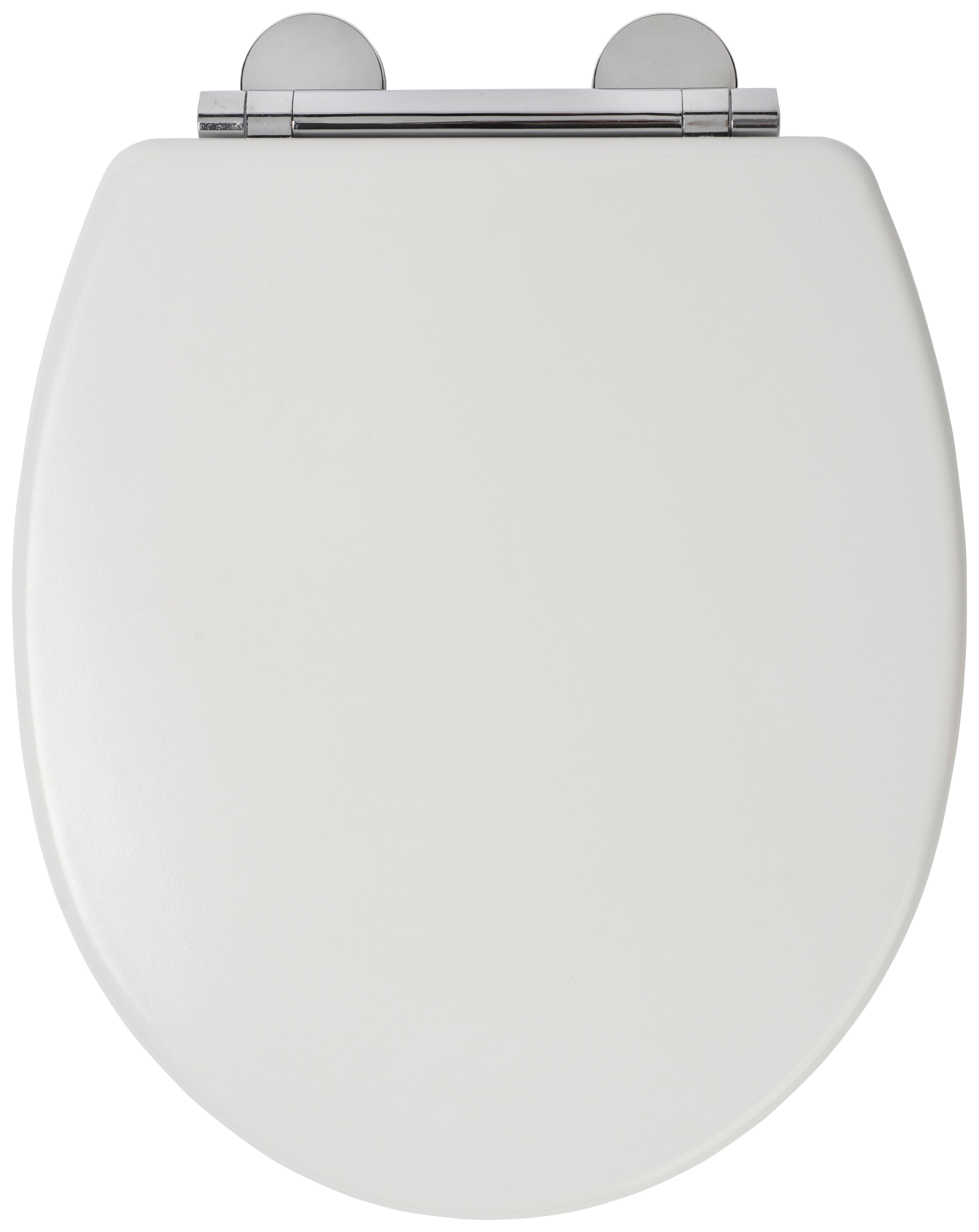 Image of Croydex Lugano Flexi-Fix™ Wooden Soft Close Toilet Seat - White