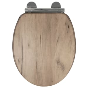 Croydex Corella Flexi-Fix Wooden Soft Close Toilet Seat - Grey Oak