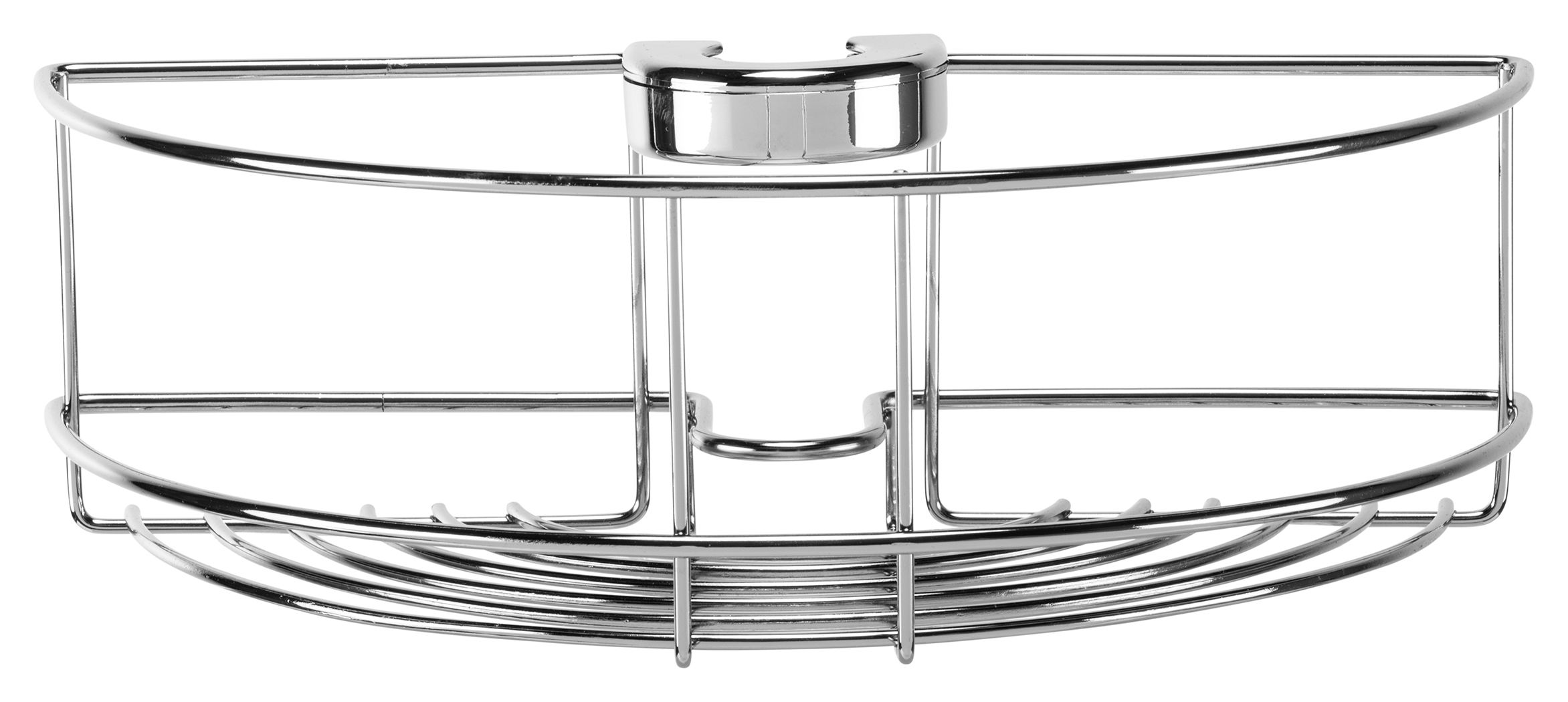 Image of Croydex Chrome Riser Rail Storage Basket - 85 x 265mm