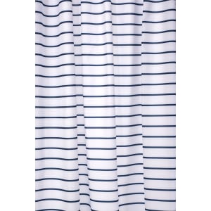 Croydex Stripe Bathroom Shower Curtain - White/Navy