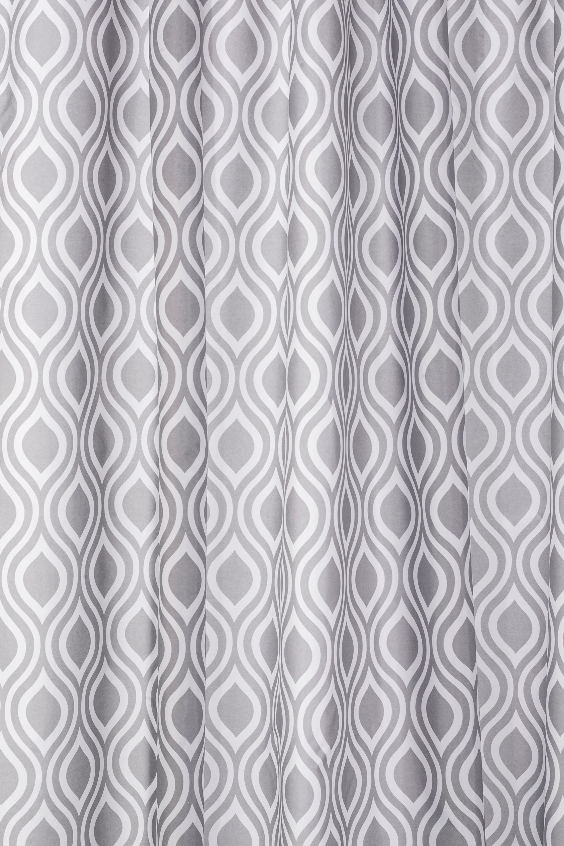 Croydex Medallion Bathroom Shower Curtain - Grey/White