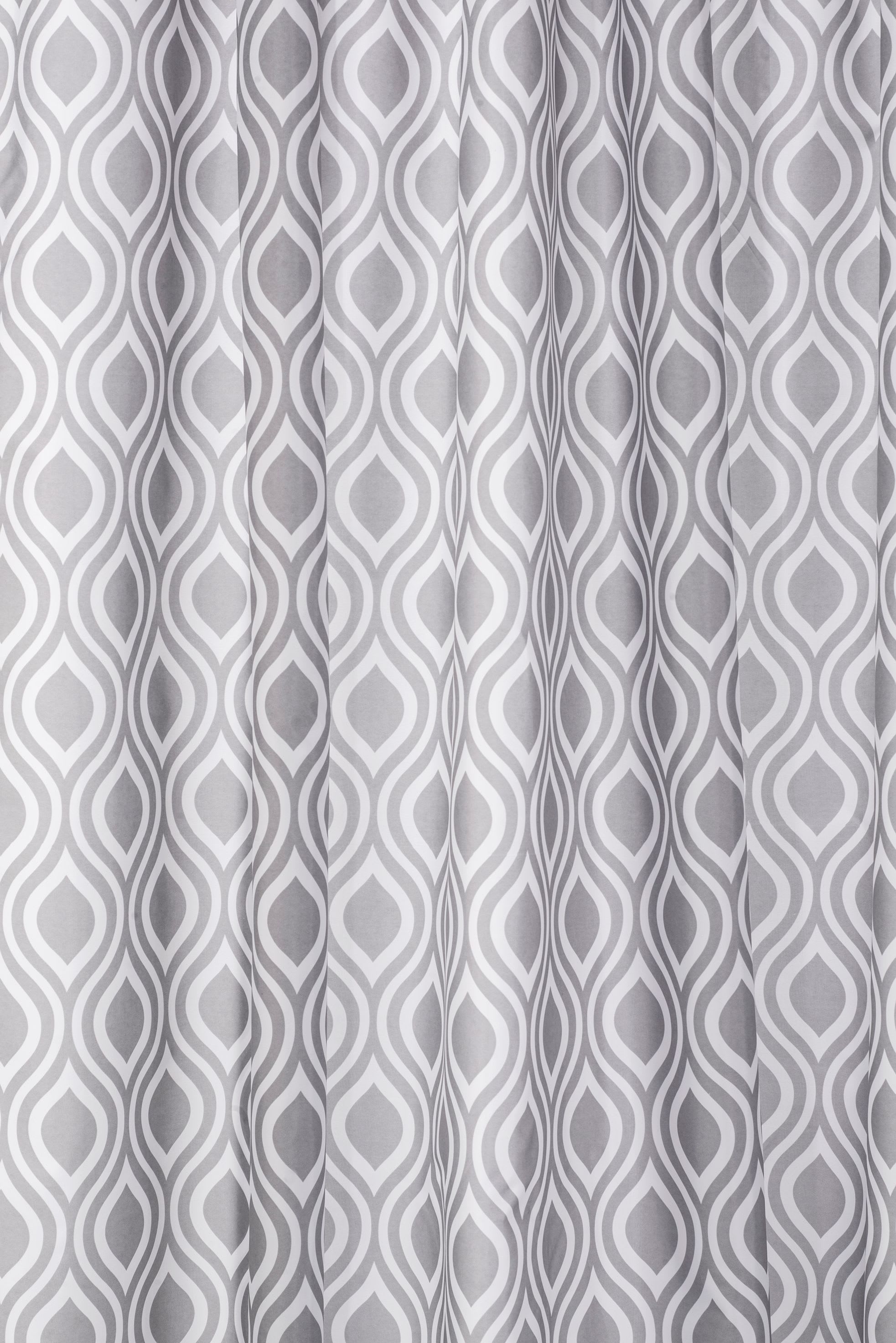 Croydex Medallion Bathroom Shower Curtain Grey/White Wickes.co.uk