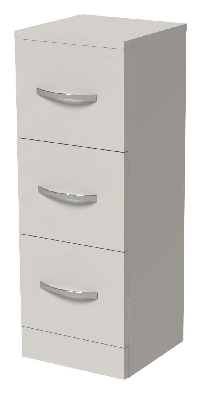 Image of Wickes Grey Gloss 3 Drawer Storage Unit - 825 x 300mm