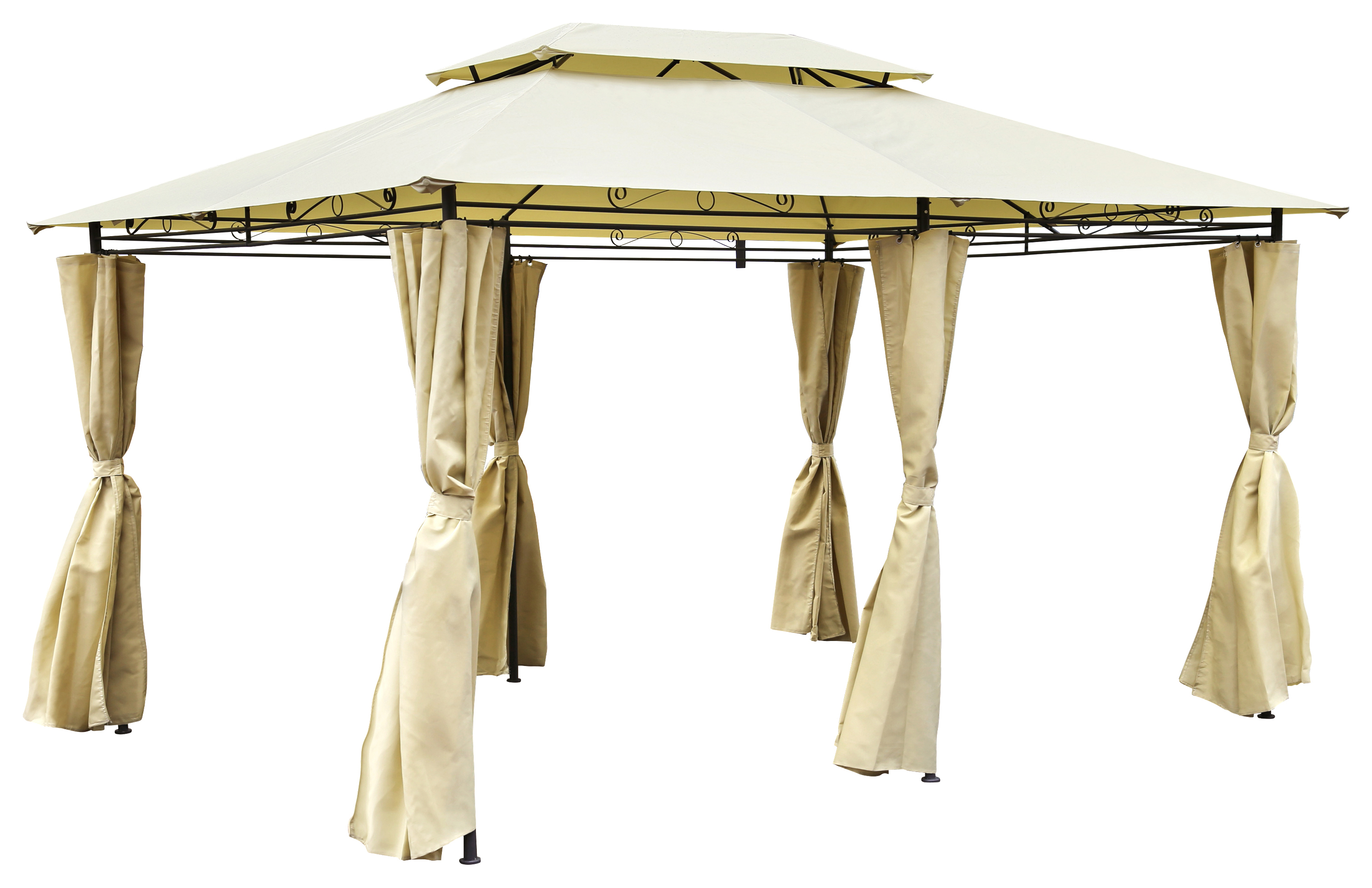 Charles Bentley 4 x 3M Steel Art Gazebo With Curtain