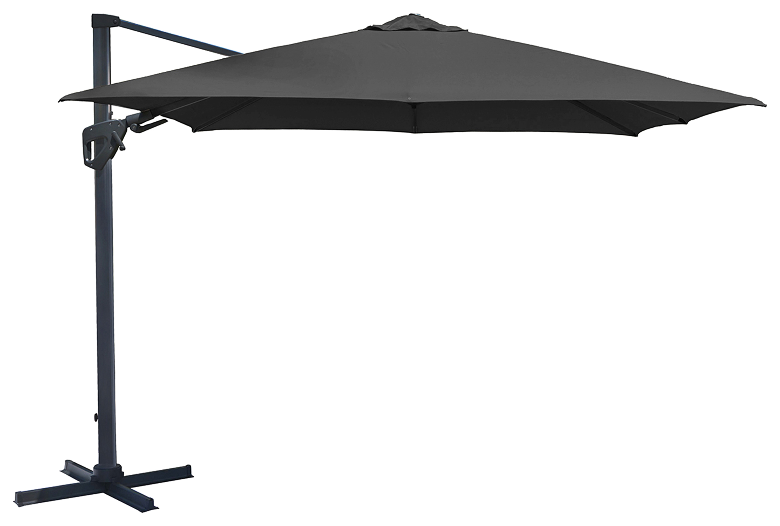 Charles Bentley 3.5m Premium Cantilever Garden Parasol with Crank & Tilt - Grey