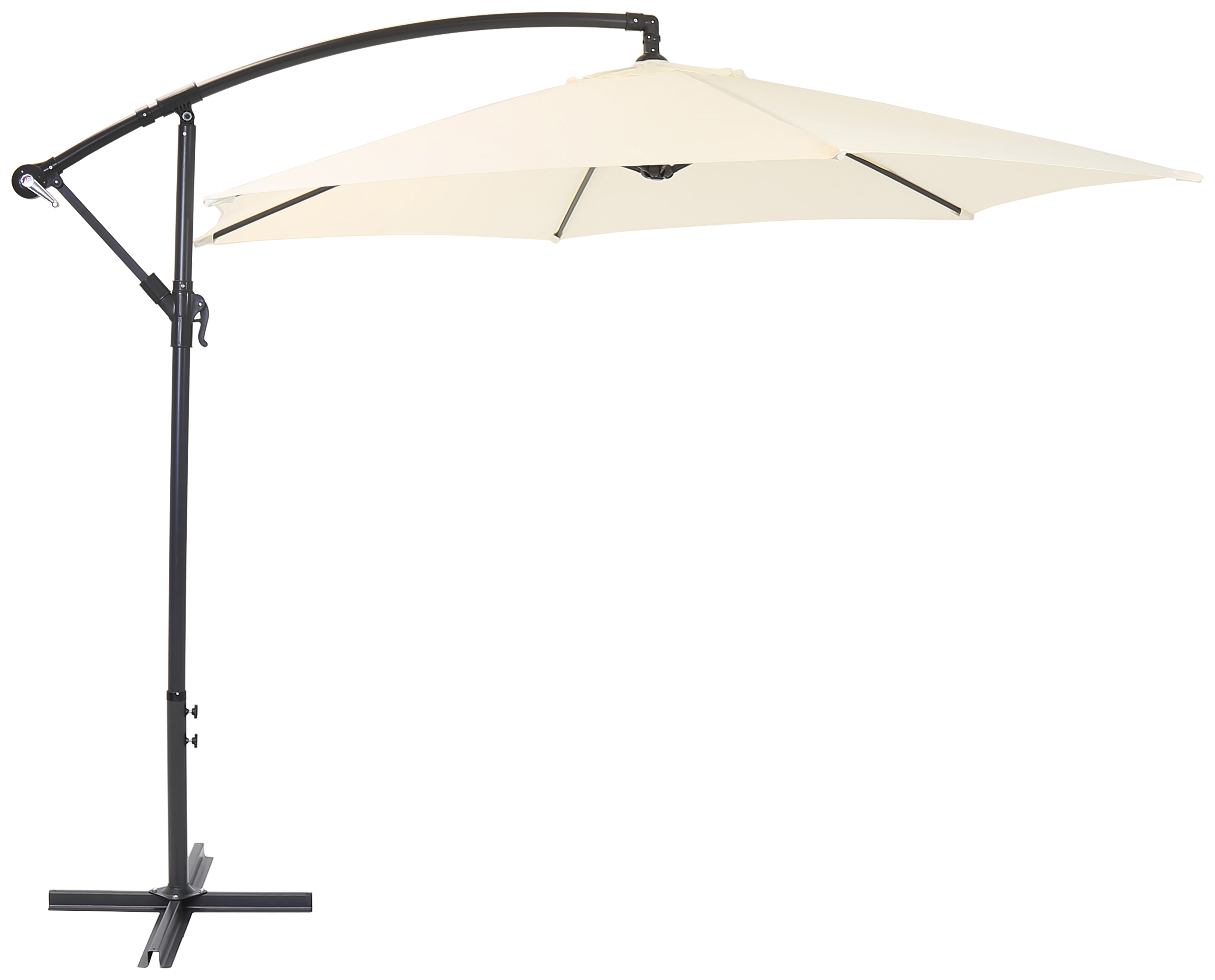 Charles Bentley 3m Hanging Cantilever Garden Parasol - Cream