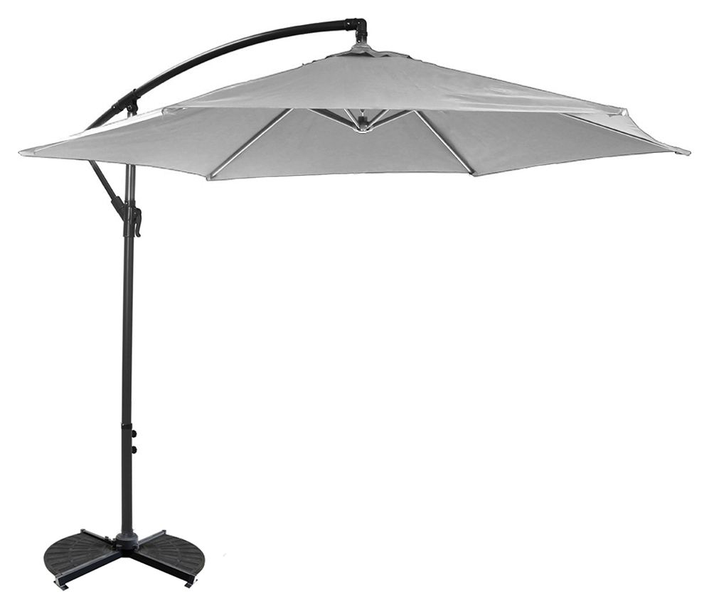 Charles Bentley 3m Hanging Cantilever Garden Parasol - Light Grey