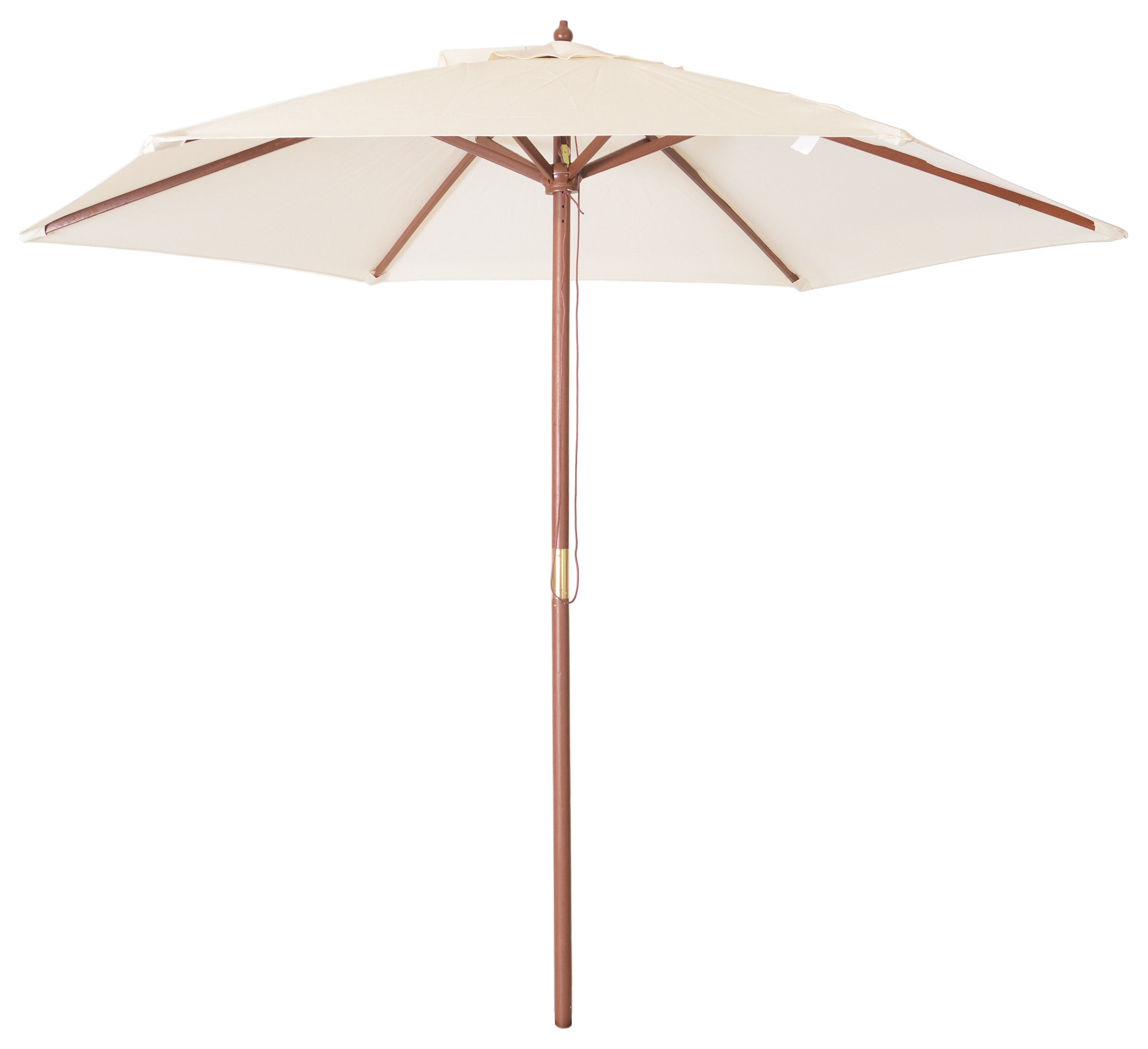 Charles Bentley 2.4m Wooden Garden Parasol - Cream